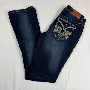 Hydraulic boot cut Dark Blue Embellished Women's Jeans size5/6